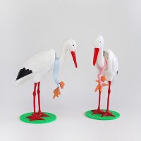 ドイツ製　ボビングアニマル　コウノトリ　首振り人形