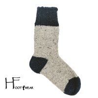 ポルトガル製ウールソックス 【H-Foot wear】 NEP　NV×LGY　男女兼用(23-27cm)