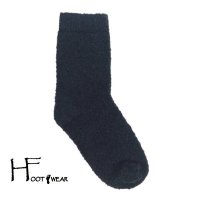 ポルトガル製ウールソックス 【H-Foot wear】 BOUCLE　ブラック　レディース(22.5-24.5cm)