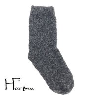 ポルトガル製ウールソックス 【H-Foot wear】 BOUCLE　チャコール　レディース(22.5-24.5cm)