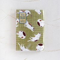 プリント生地ブックカバー　文庫サイズ　畳の上の三毛猫　TOCONUTS/トコナッツ