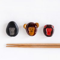 美濃焼　猿 箸置き　ゴリラ・チンパンジー・ニホンザル