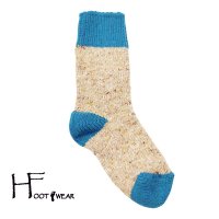 ポルトガル製ウールソックス 【H-Foot wear】 NEP　COBALT BLUE×CAMEL　男女兼用(23-27cm)
