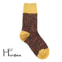 ポルトガル製ウールソックス 【H-Foot wear】 NEP　MUSTARD×CAFE　男女兼用(23-27cm)