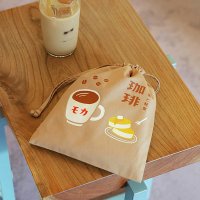ニューレトロ　巾着袋　中　コーヒー　喫茶と軽食　珈琲