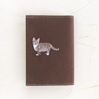 刺繍ワッペン ブックカバー　ネコ BR　文庫サイズ　TOCONUTS/トコナッツ