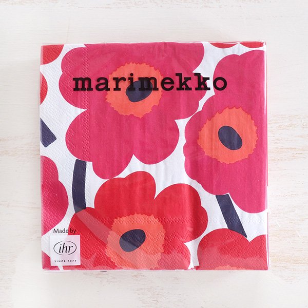 マリメッコ ペーパーナプキン ウニッコ レッド marimekko Unikko ペーパータオル 紙ナプキン ランチナプキン 紙タオル  ランチョンマット テーブルコーディネイト