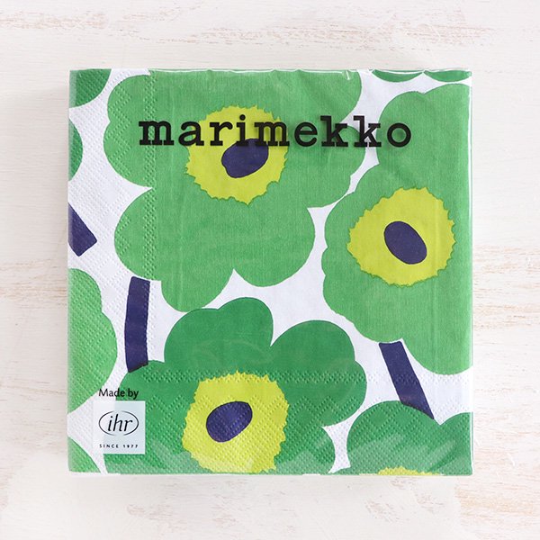 マリメッコ ペーパーナプキン ウニッコ グリーン marimekko Unikko ペーパータオル 紙ナプキン ランチナプキン 紙タオル  ランチョンマット テーブルコーディネイト