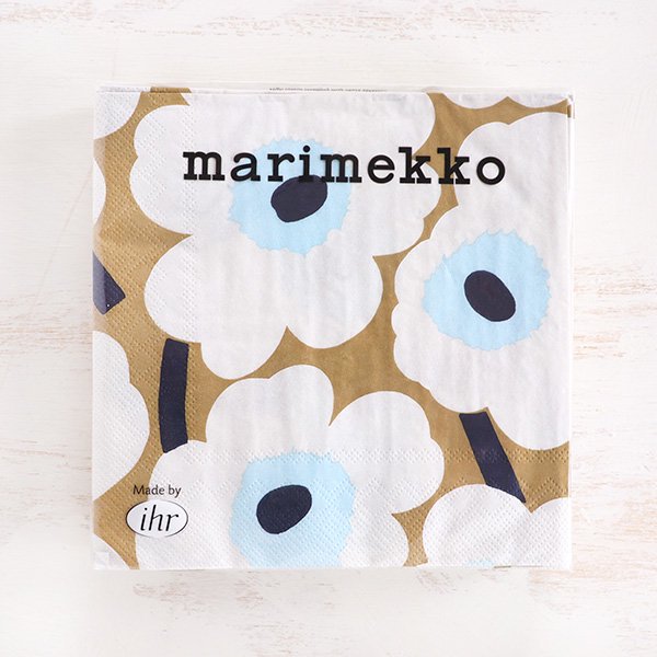 マリメッコ ペーパーナプキン ウニッコ クリームゴールド marimekko Unikko ペーパータオル 紙ナプキン ランチナプキン 紙タオル  ランチョンマット テーブルコーディネイト