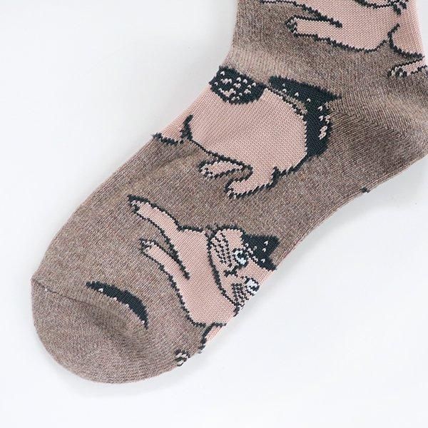 松尾ミユキ　キャット ソックス　レディースフリー　ピオニー　ベージュ　ねこ　ネコ 松尾ミユキキャット ソックスレディースフリーピオニーベージュねこネコ