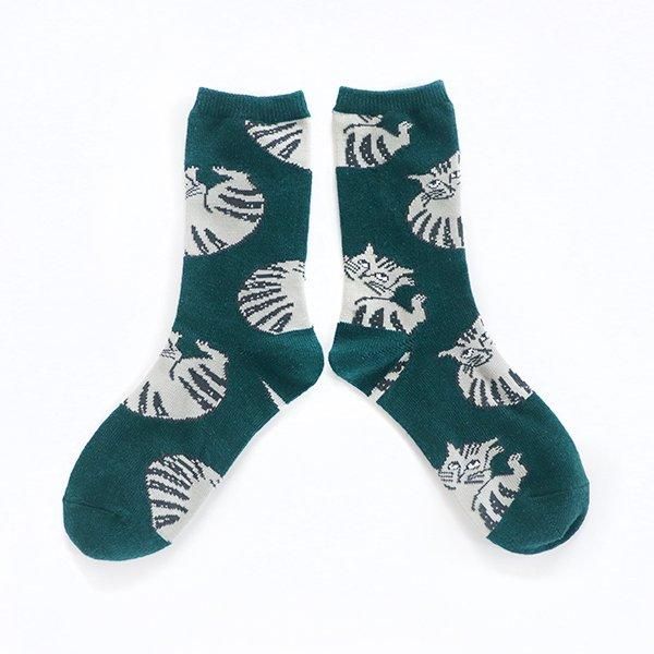 松尾ミユキ　キャット & フラワー　ソックス　レディースフリー　猫　ねこ　ネコ 松尾ミユキキャット & フラワーソックスレディースフリー猫ねこネコ