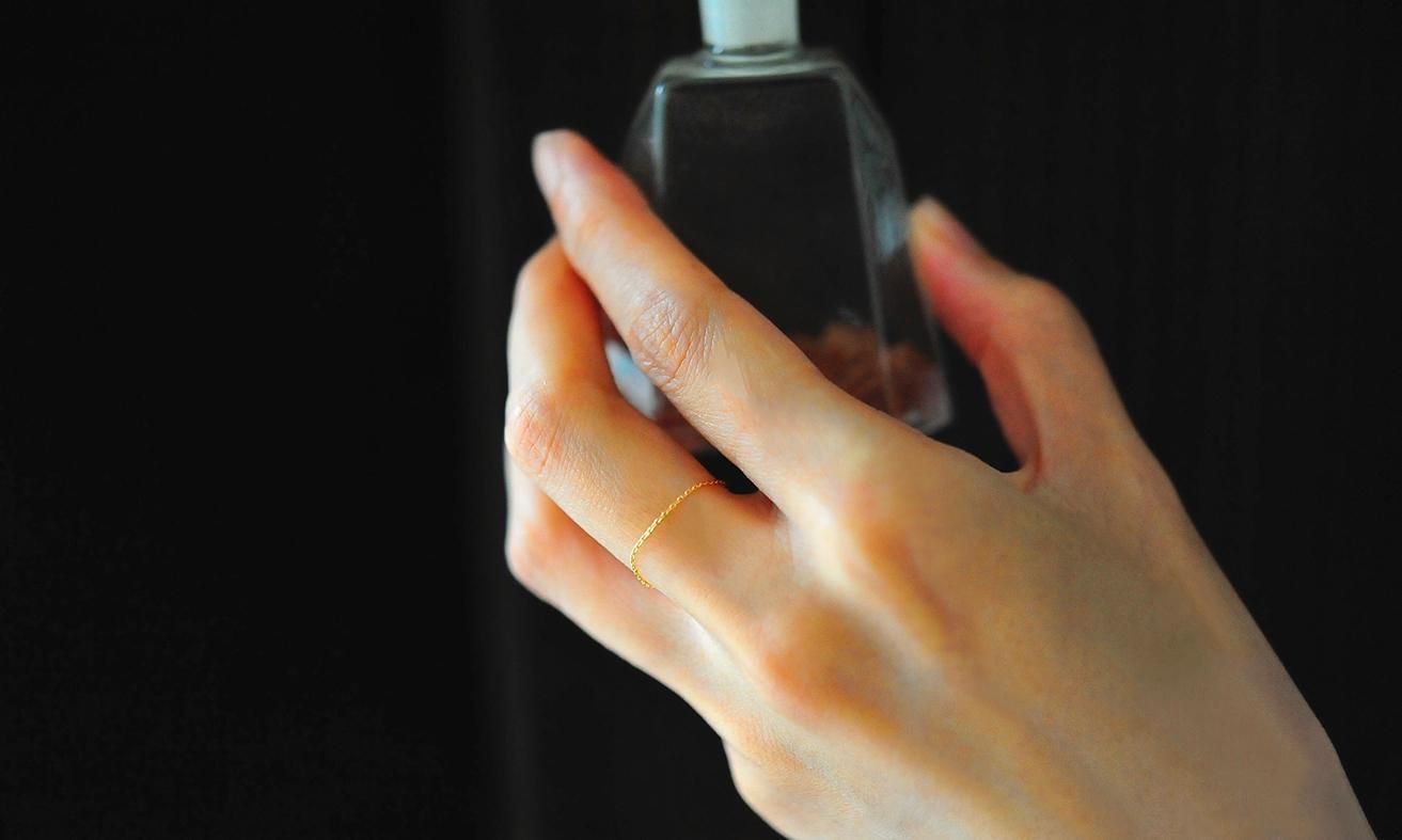 YGR350/K18イエローゴールドチェーンリング - ロジ