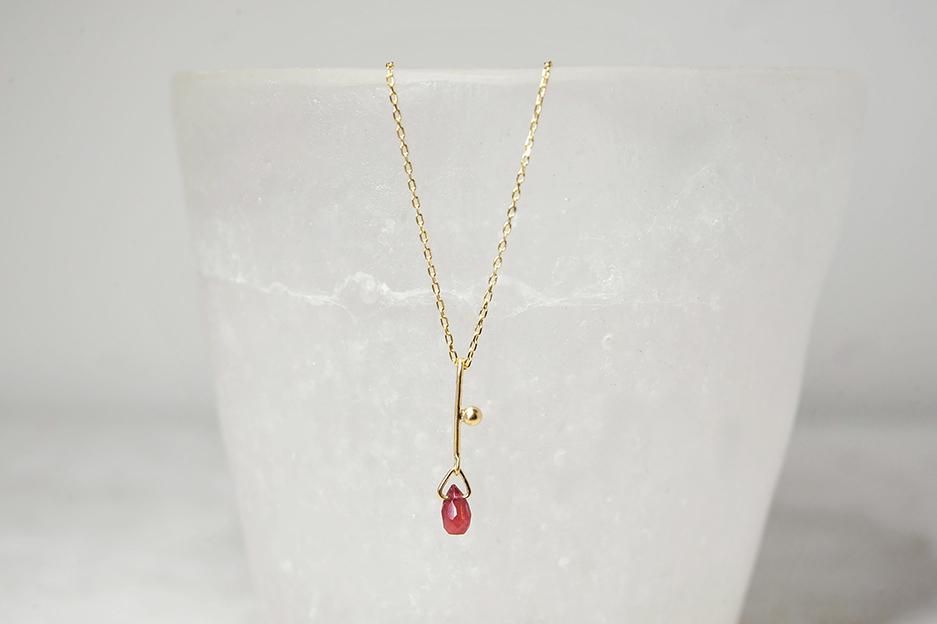 ルビーネックレス R 0.79ct 45cm K18YG GIA鑑別書付 C-LINE