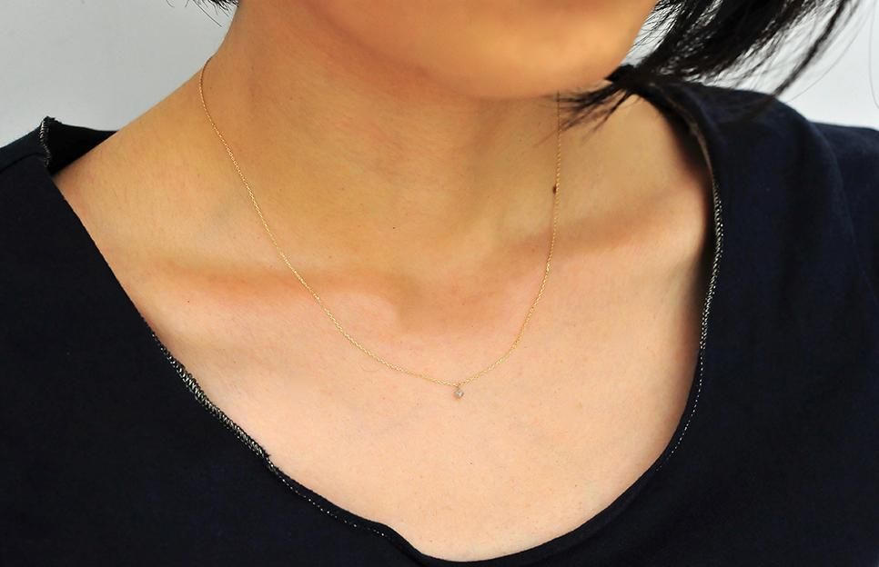 YGN180 K10YG グレーダイヤモンドネックレス - ロジ