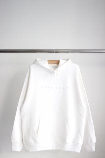 HOME BASE / LOGO EMBROIDERED PULLOVER HOODIE / WHITE ×SILVER GREY
