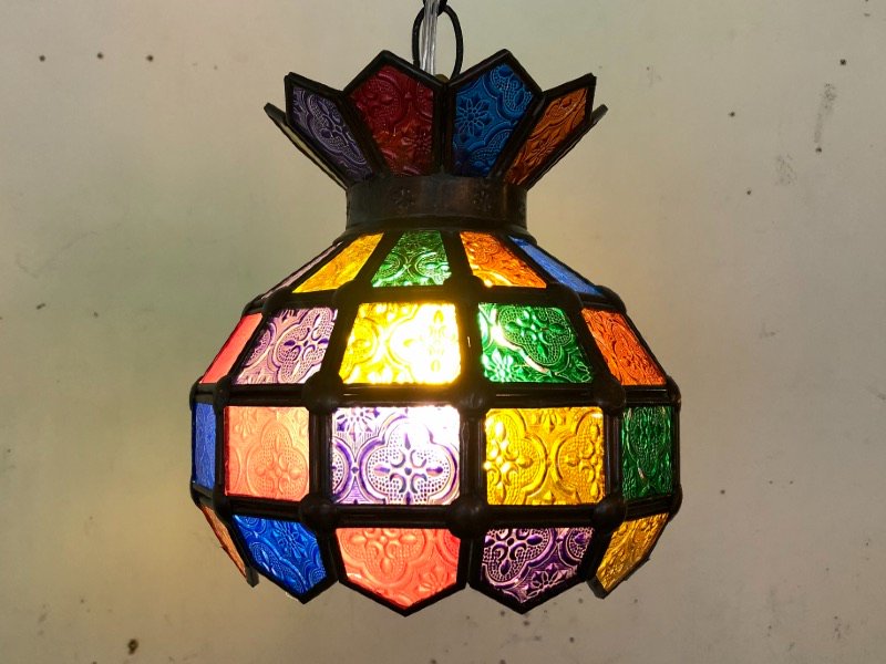 vintage stained glass pendant light