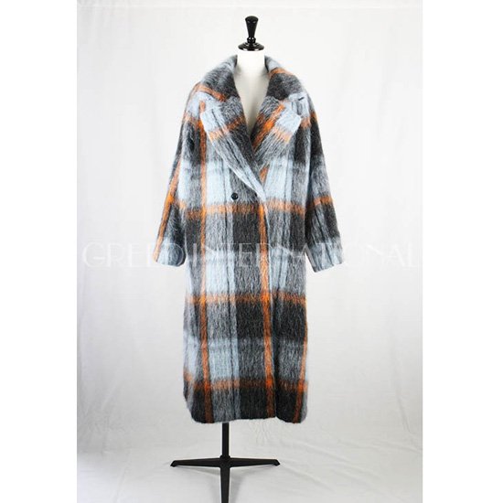 GREED internationalCHECK SHAGGY Long Coat - Ring a Bell GREED ...