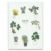 イラストが毎ページ変わる日記帳 グリーン