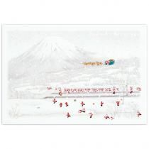和風ミニサンタクリスマスカード 新幹線