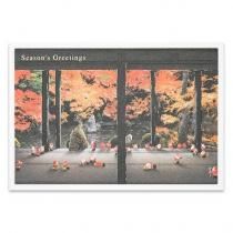 和風ミニサンタクリスマスカード 蓮華寺
