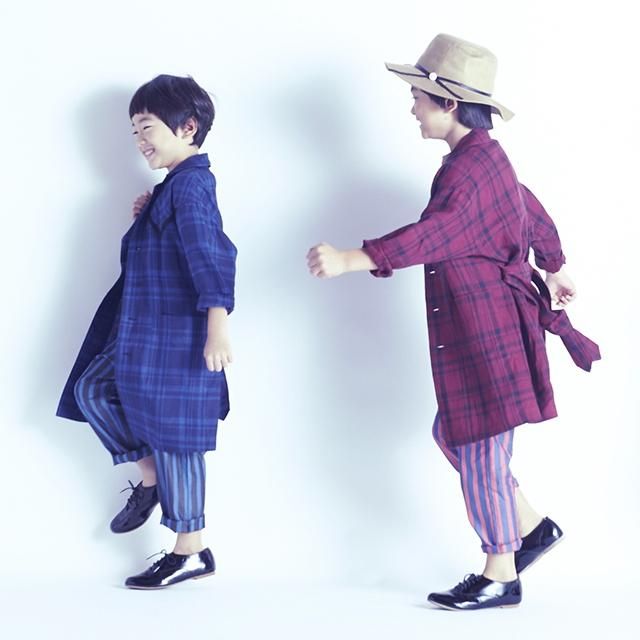 cokitica å󥰥 / linen check long coat blue check img