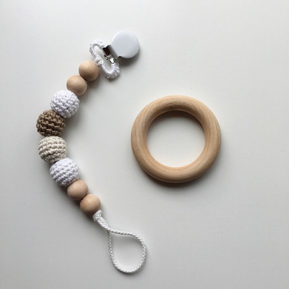 【30%→40%OFF!】Snickerdoodle Clip Crocheted Beads Pacifier Clip おしゃぶりホルダー img2