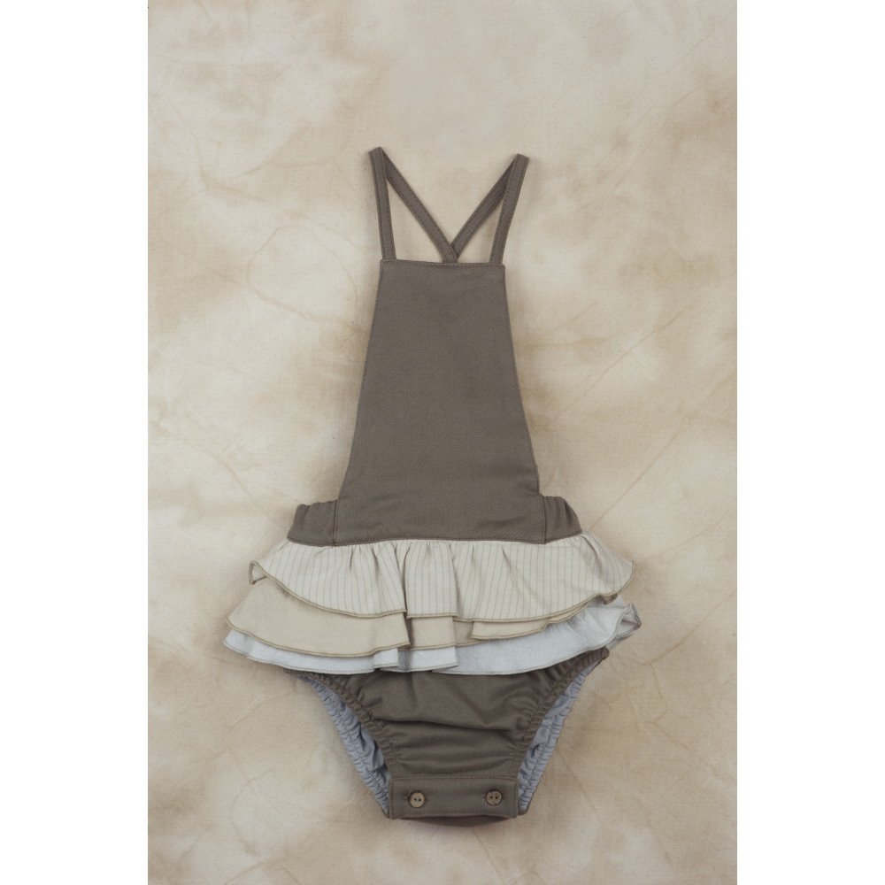 【50%→60%OFF!】Stone-coloured Romper Suit with Frill img2