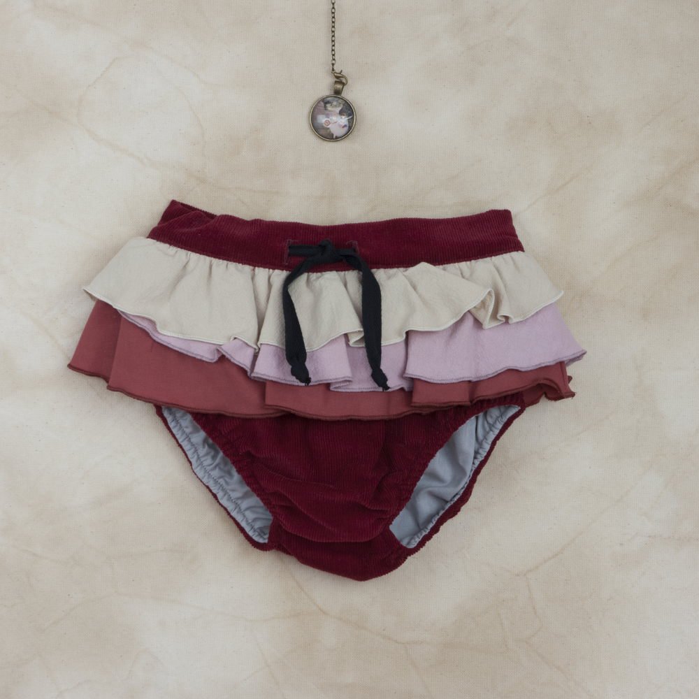 70%OFF!Burgundy Culotte with Frill img1