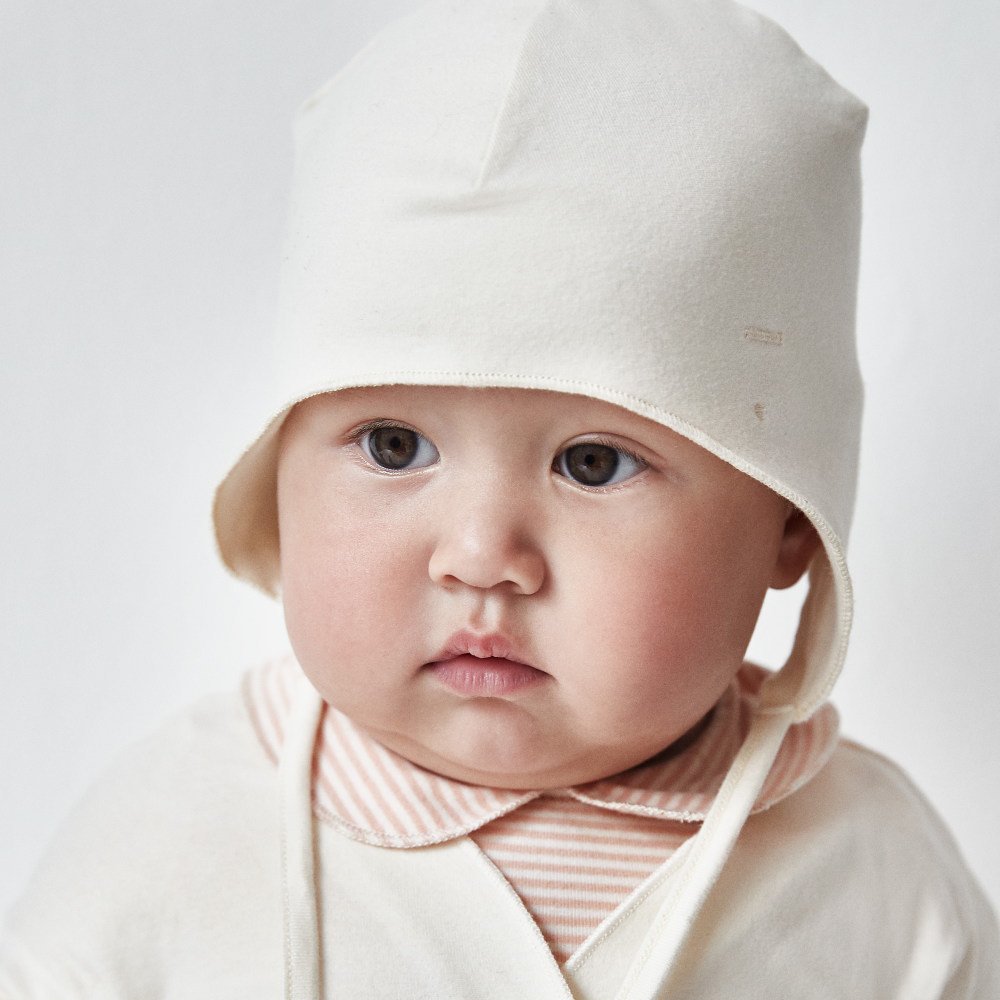 【50%→60%OFF!】Baby Hat with Strings Grey Melange img2