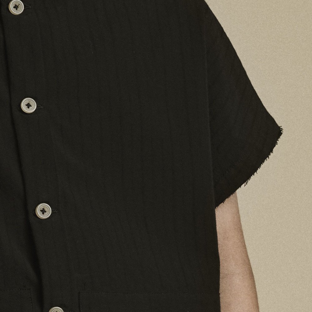 60%OFF!Crushed Cotton Shirt Black img4