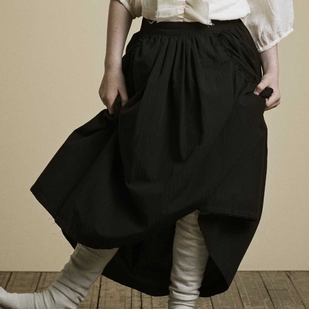 60%OFF!Crushed Cotton Skirt Black img4