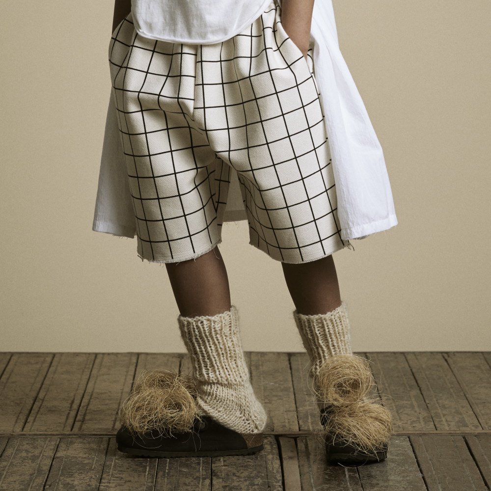 LITTLE CREATIVE FACTORY å硼ȥѥ / Plaid Shorts Pants Cream img