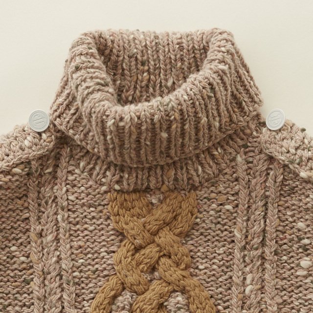 【30%→40%OFF!】handmade knit mantle pink img4