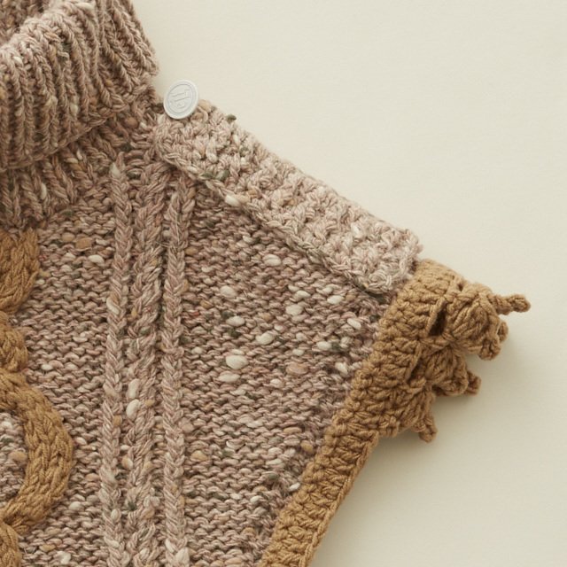 【30%→40%OFF!】handmade knit mantle pink img5