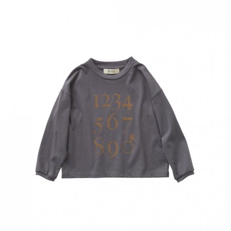【20%OFF!】Numbering pixie Long sleeve Tee blue gray