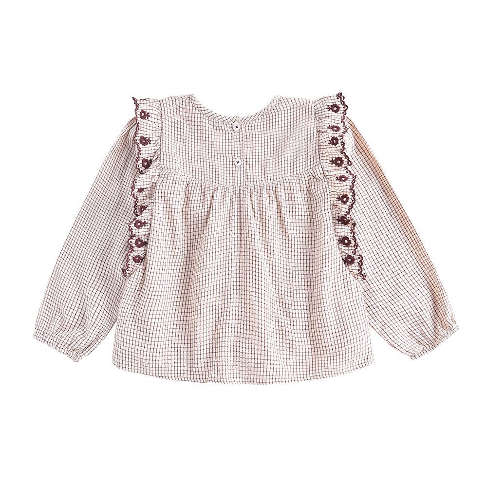 【20%→30%OFF!】Blouse Abalone Cream Check img1