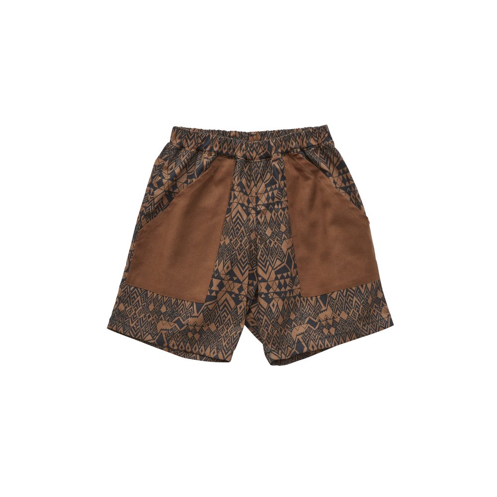 【SUMMER SALE 30%OFF!】Folk art print shorts brown img