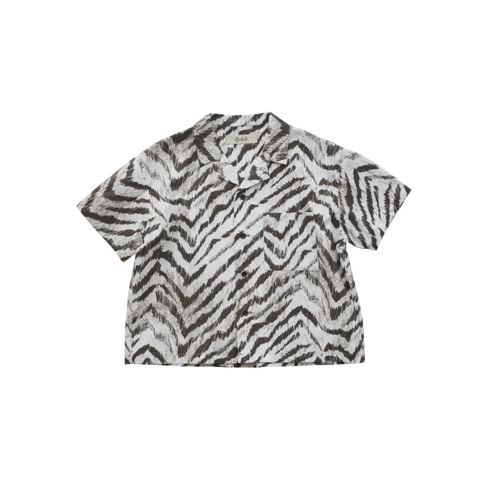【40%OFF!】Tiger print open collared shirts white img