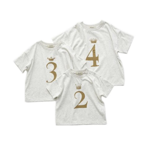 Number Tee for Birthday top ivory