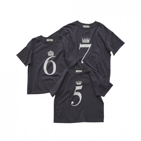 Number Tee for Birthday charcoal