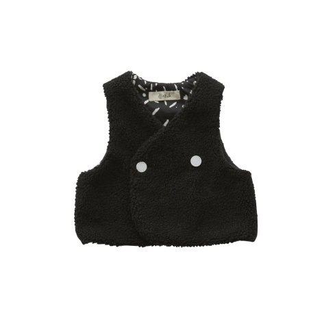 Sheep boa baby vest reversible black