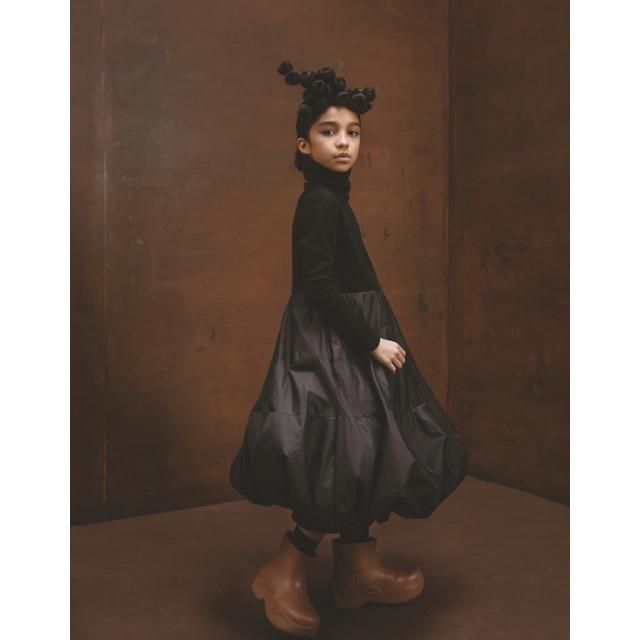 LITTLE CREATIVE FACTORY åХ롼ԡ / Black Balloon Turtleneck Dress img