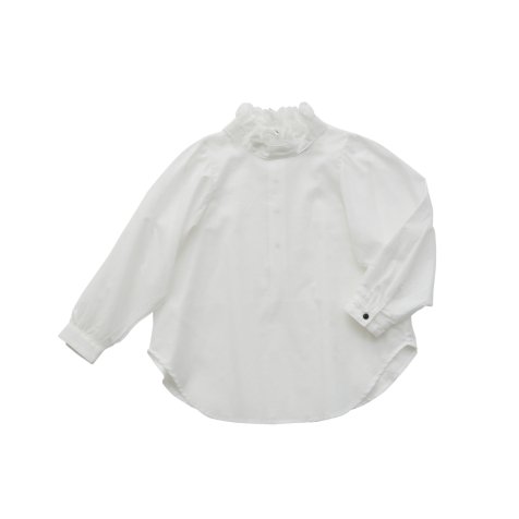 Ruffled collar blouse white