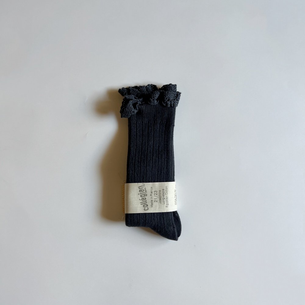 Josephine Lace-Trim Ribbed Knee-high Socks / Pierre de Volvic img