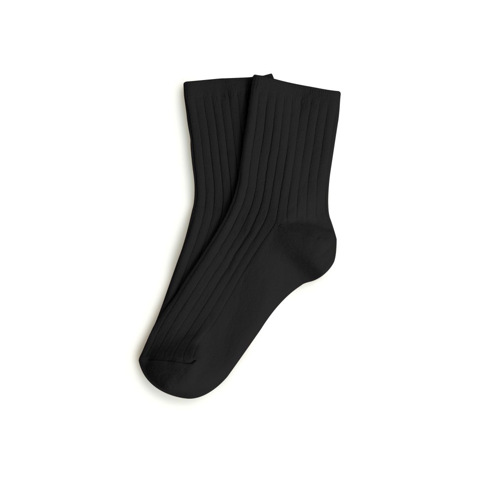 La Mini Ribbed Ankle Socks ͥ/ Noir de Charbon img2