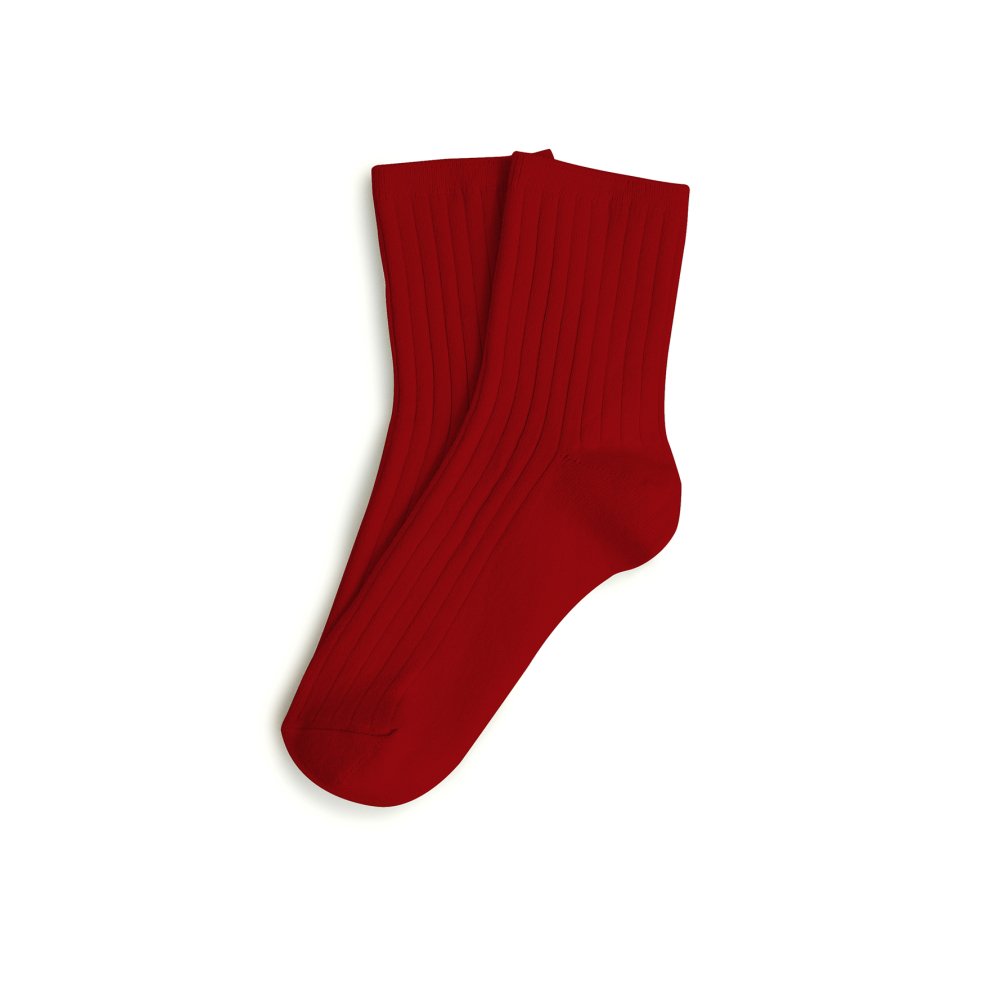 La Mini Ribbed Ankle Socks ͥ / Rouge Carmin img2