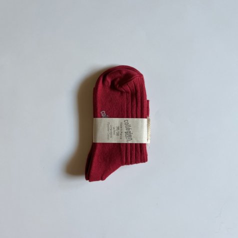 La Mini Ribbed Ankle Socks 大人サイズ / Rouge Carmin