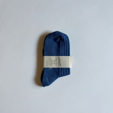 La Mini Ribbed Ankle Socks 大人サイズ / Bleu Saphir