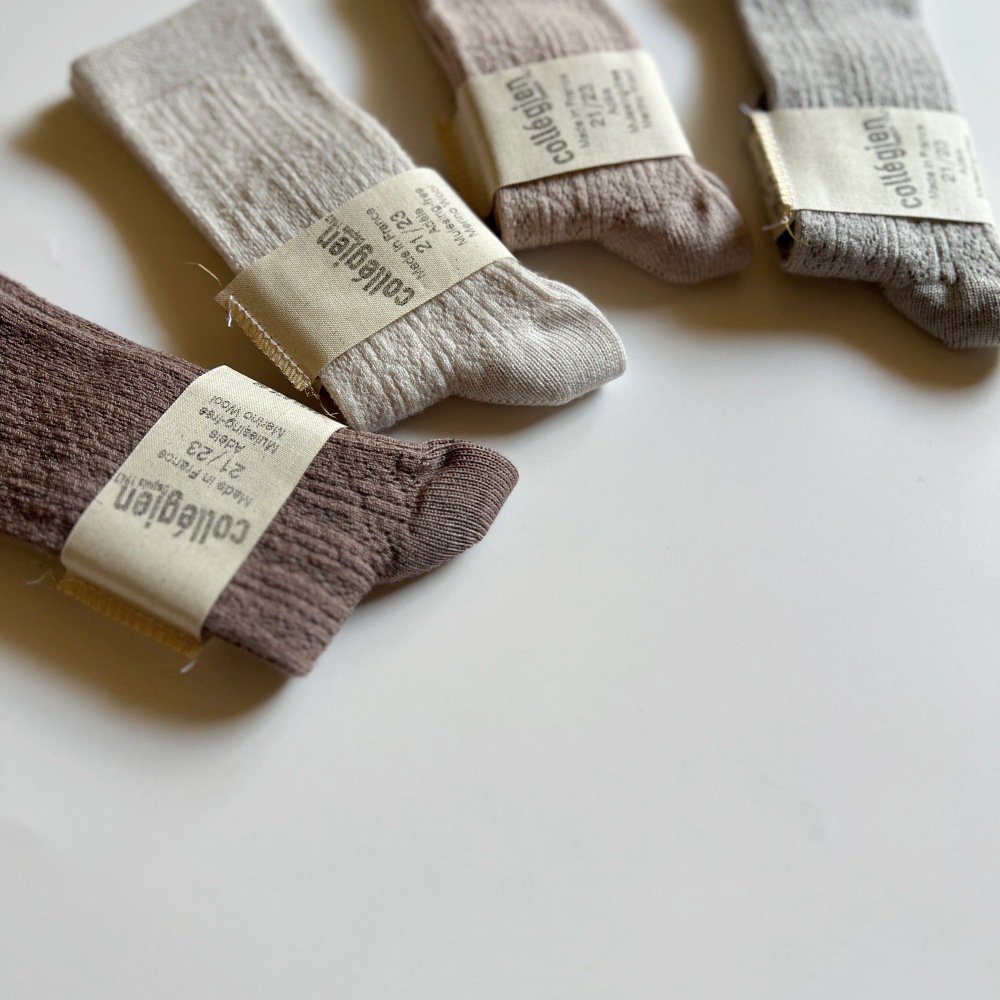 Adele Pointelle Merino Wool Knee-high Socks / Doux Agneaux img8