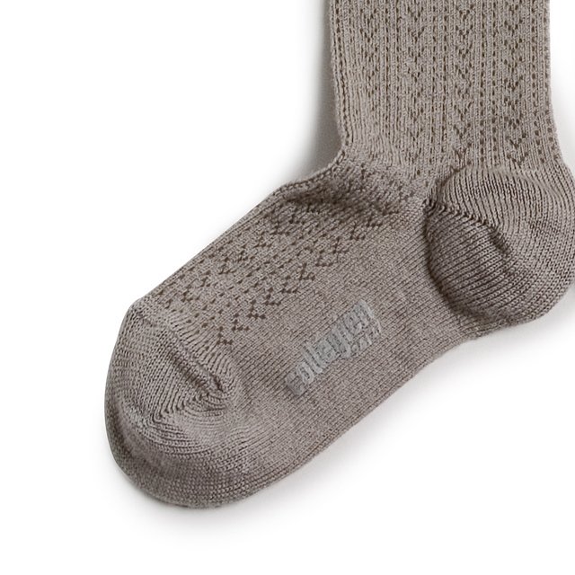 Adeline Pointelle Merino Wool Knee-high Socks with Merino Lace Trim / Jour de Pluie img4